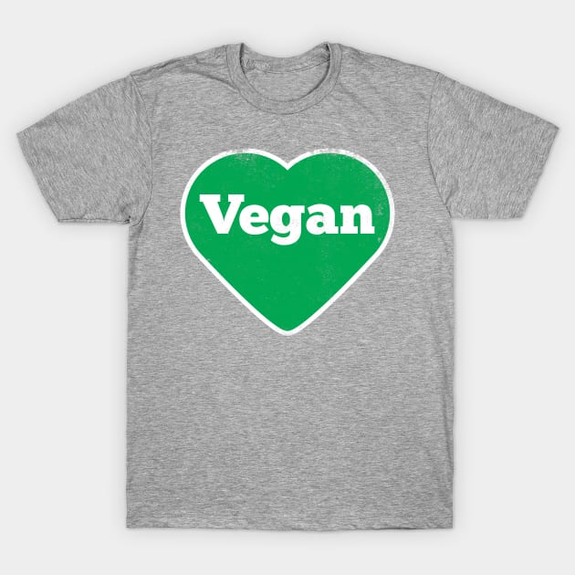 Vegan Heart - Distressed T-Shirt by glutenfreegear